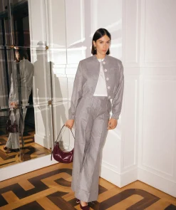 FABIENNE bomberjas met lurex - grey silver