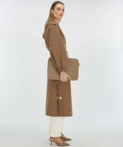 FELICIA laptophoes met logoprint - mink
