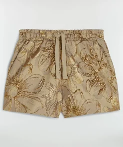 FLORIAN regular fit shorts met metallic details - dusty lilac gold