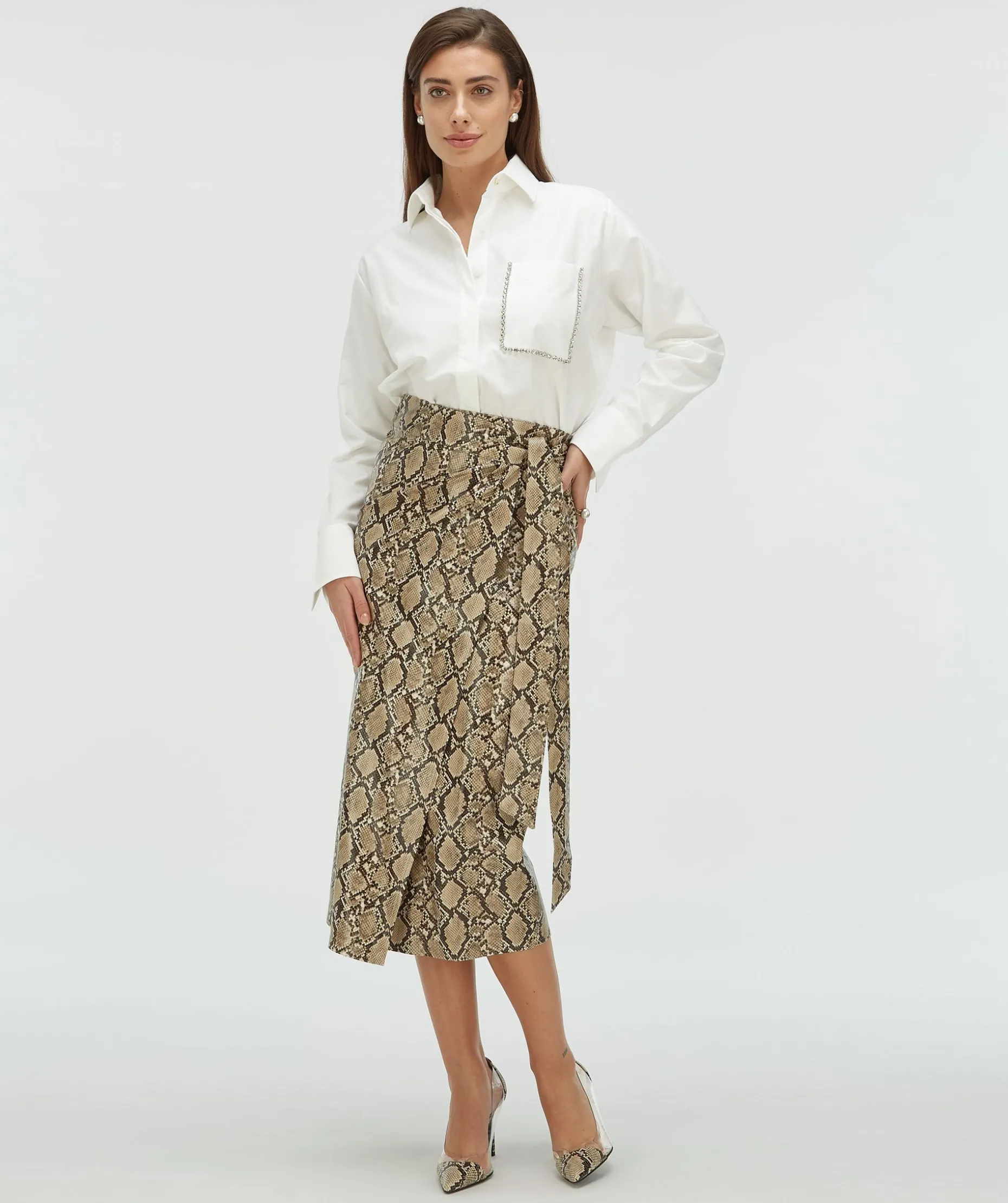 HANNAH high waisted rok met slangenprint - snake