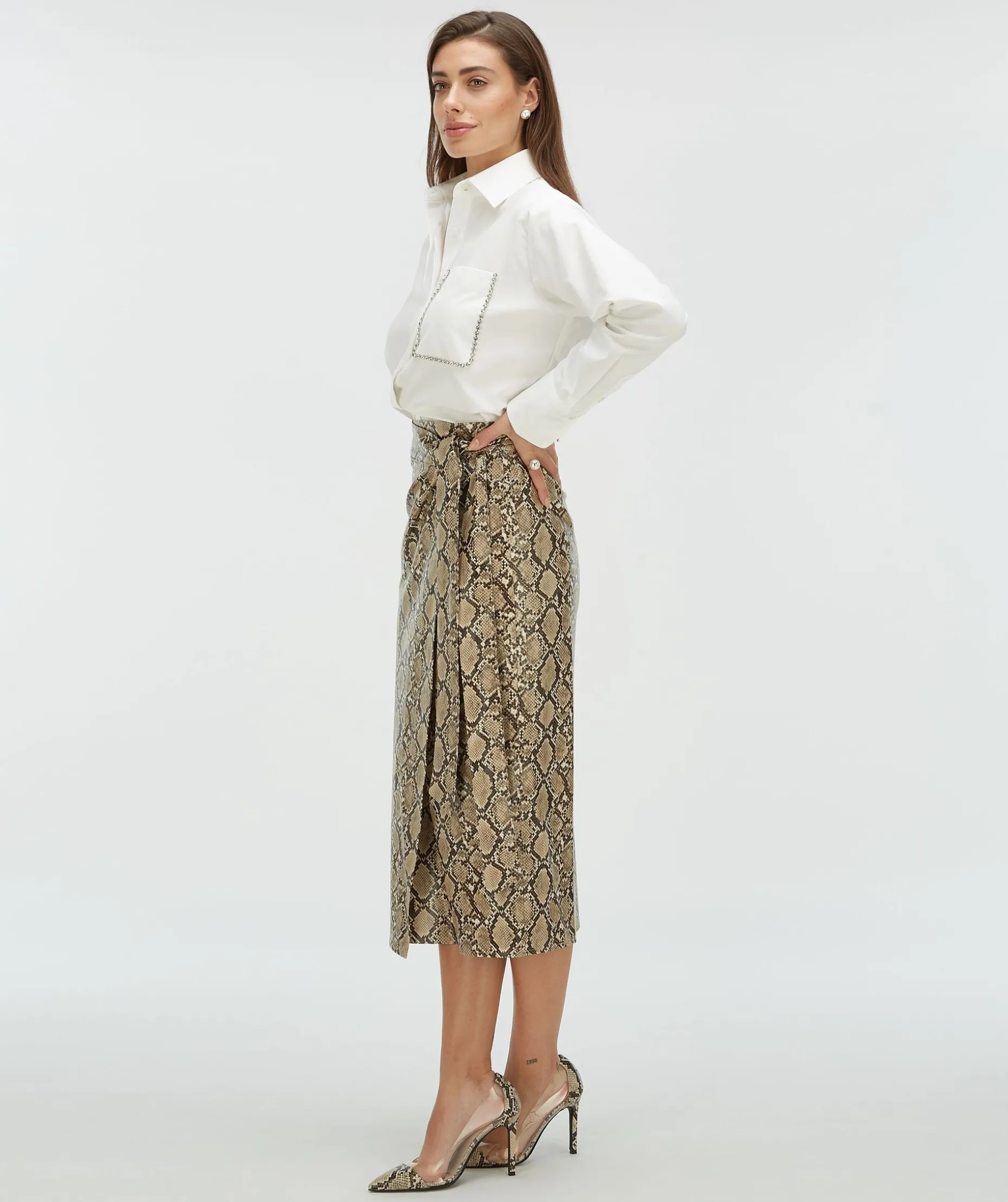 HANNAH high waisted rok met slangenprint - snake