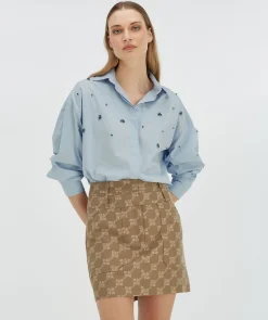 HAVA minirok met logoprint - mink