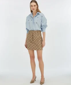 HAVA minirok met logoprint - mink