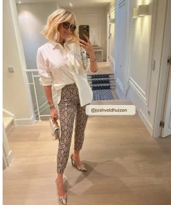 HINKE high waisted broek met slangenprint - snake