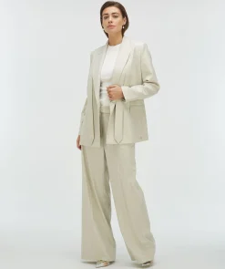 ISE straight fit blazer met strap - salt melange
