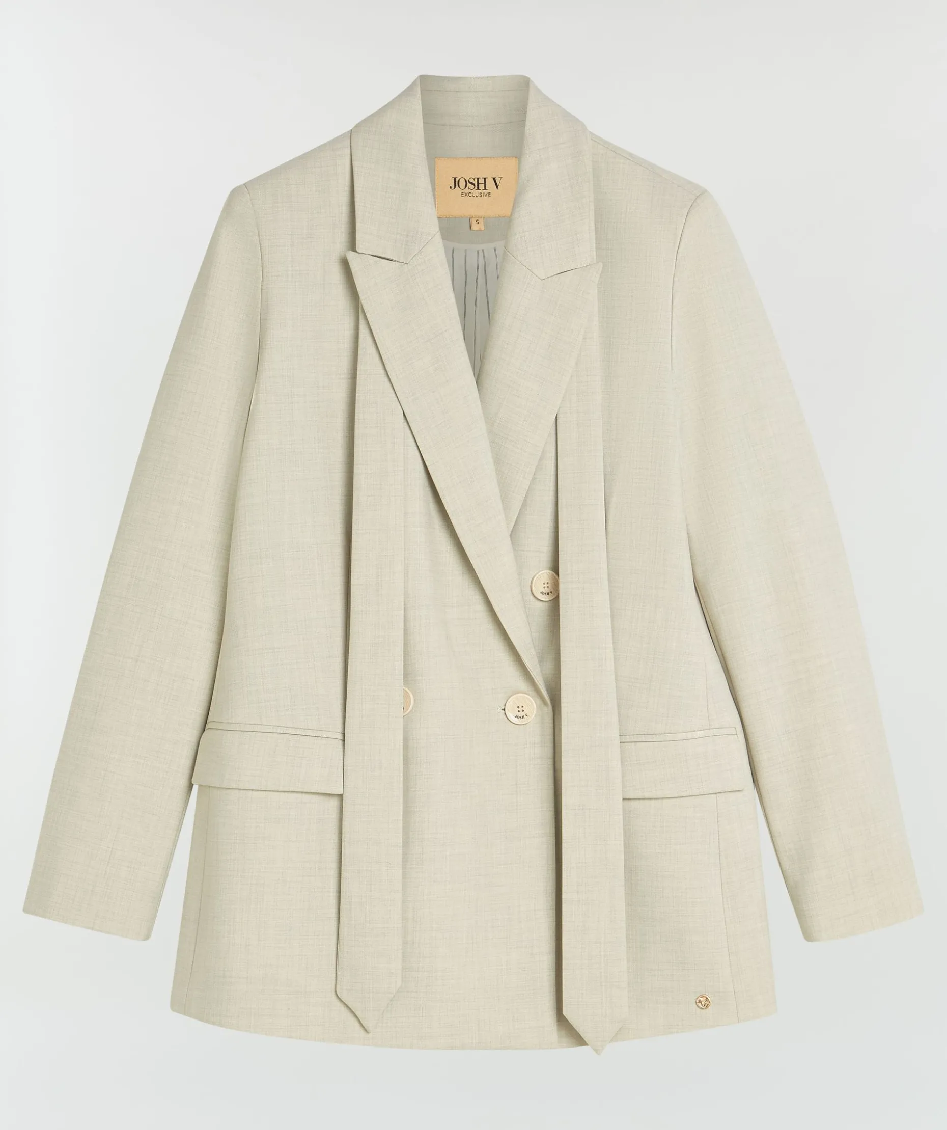 ISE straight fit blazer met strap - salt melange