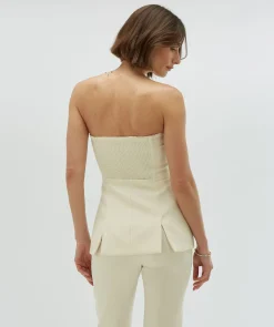 IVY fitted bustier top - light ecru