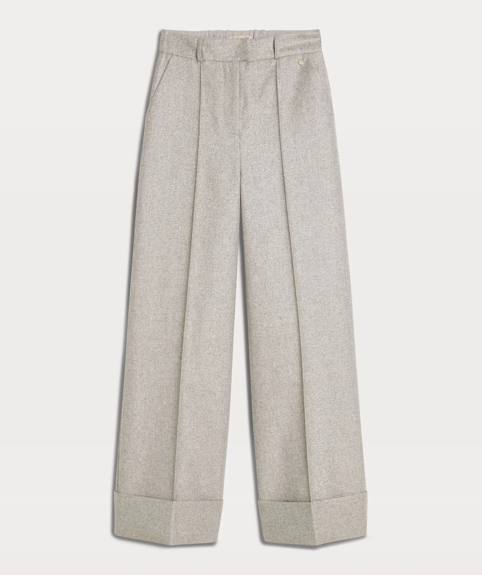 JAGGER wide leg pantalon met lurex - grey silver