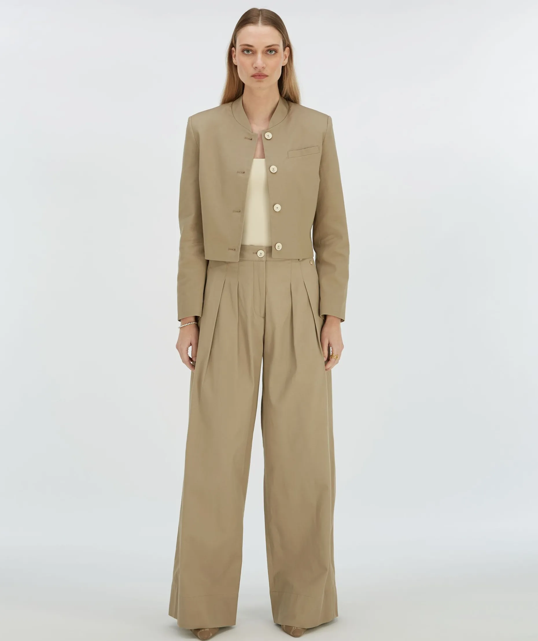 JAMIE cropped jacket - light mink