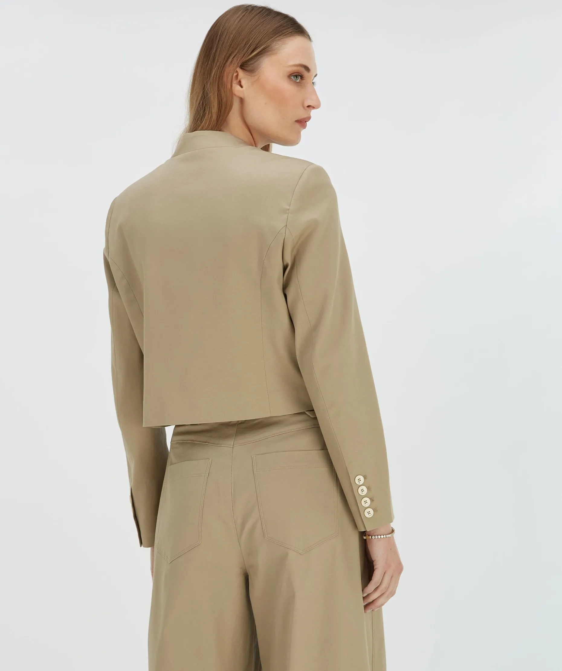 JAMIE cropped jacket - light mink