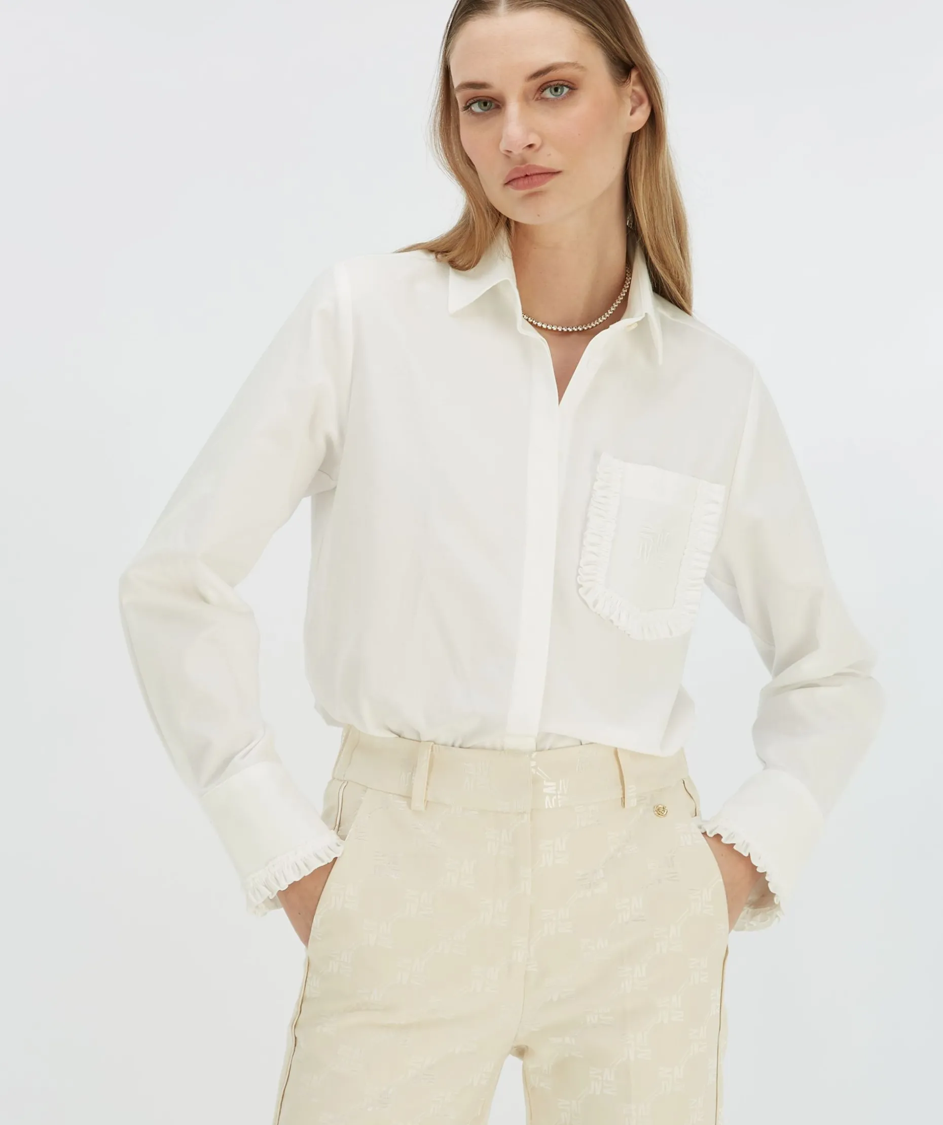 JENNIE regular fit blouse met ruches - off white