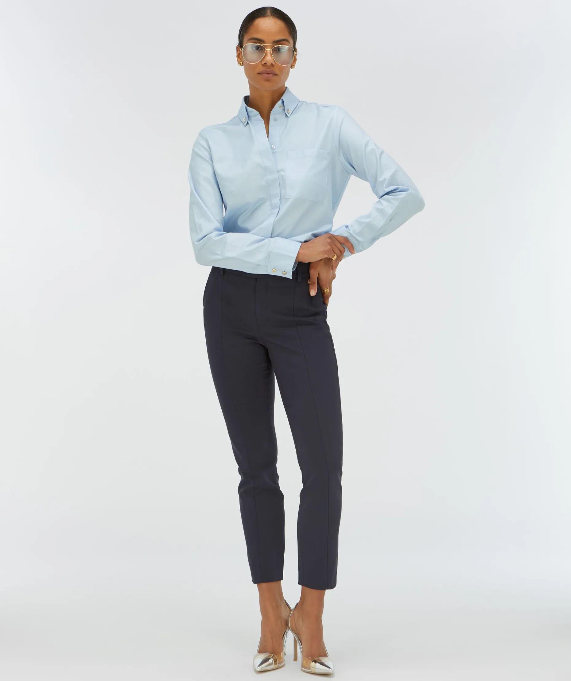 JV Charline fitted blouse - light blue