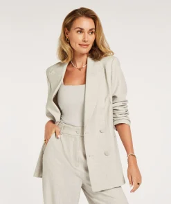 JV DILLEN straight fit blazer - light grey melange