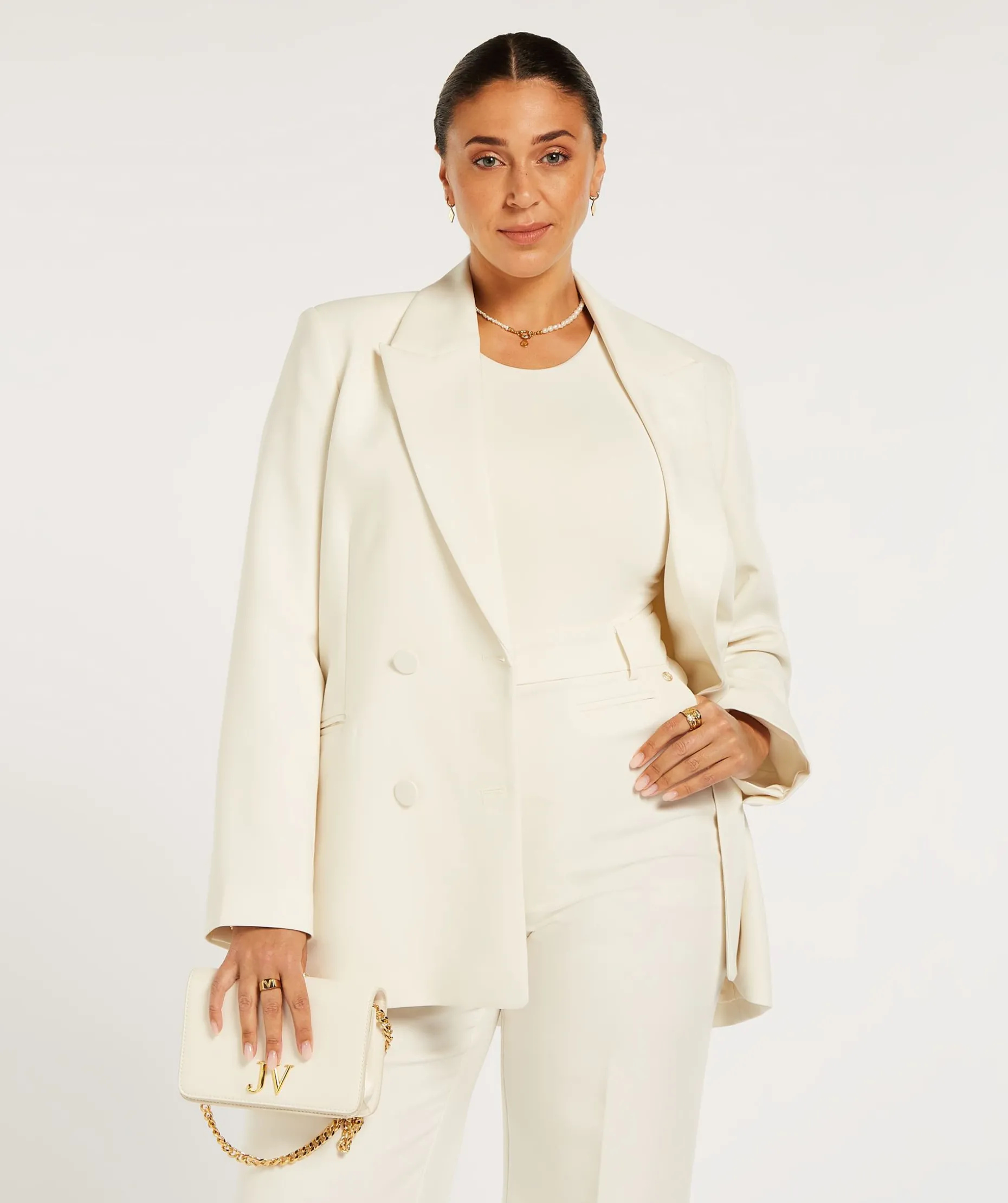 JV DILLEN straight fit blazer - creme white