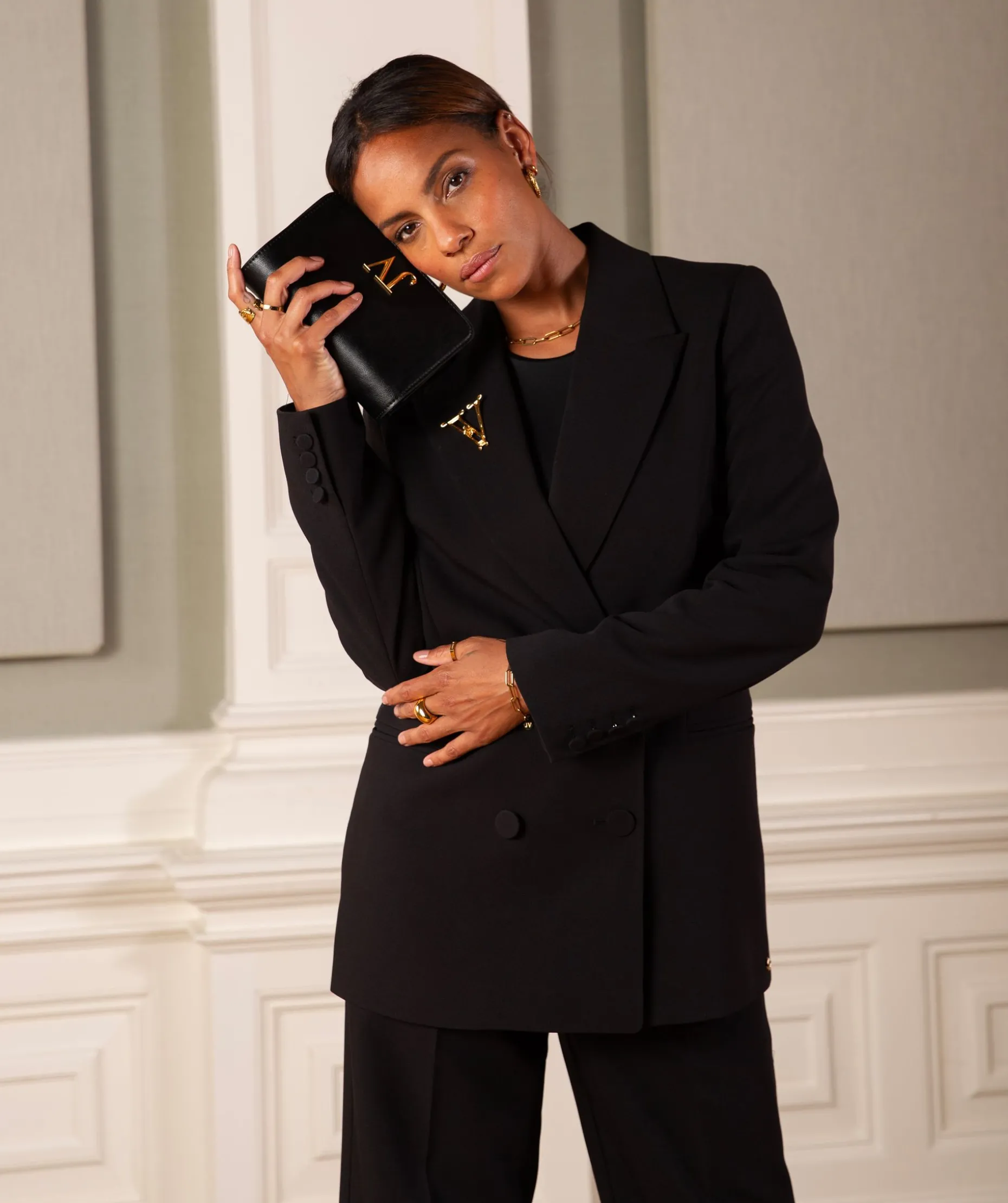 JV DILLEN straight fit blazer - black