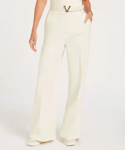 JV KATE high rise wide leg pantalon - creme white