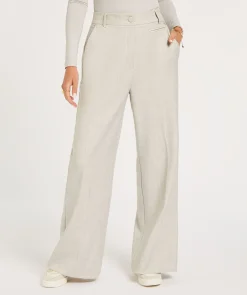 JV KATE high rise wide leg pantalon - light grey melange