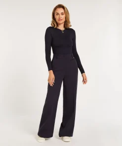 JV KATE high rise wide leg pantalon - dark blue