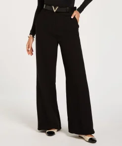 JV KATE high rise wide leg pantalon - black