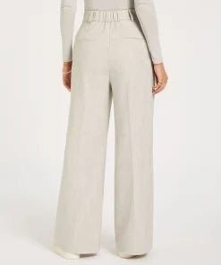 JV KATE high rise wide leg pantalon - light grey melange