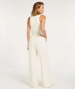 JV KATE high rise wide leg pantalon - creme white