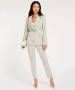 JV KRIS fitted pantalon - light grey melange