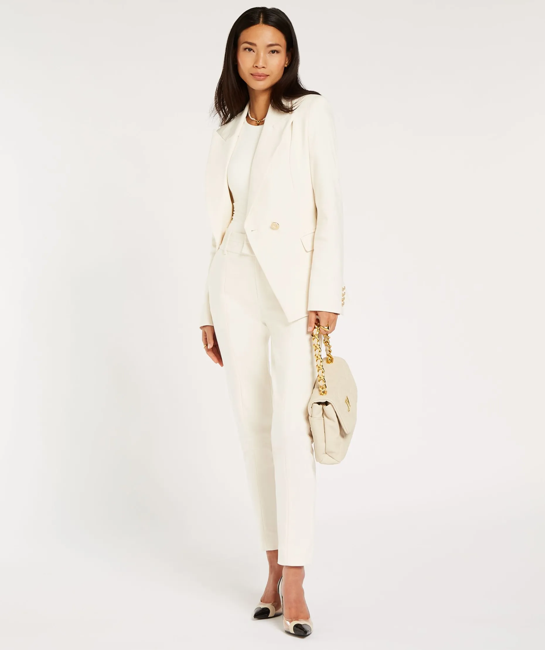 JV KRIS fitted pantalon - creme white