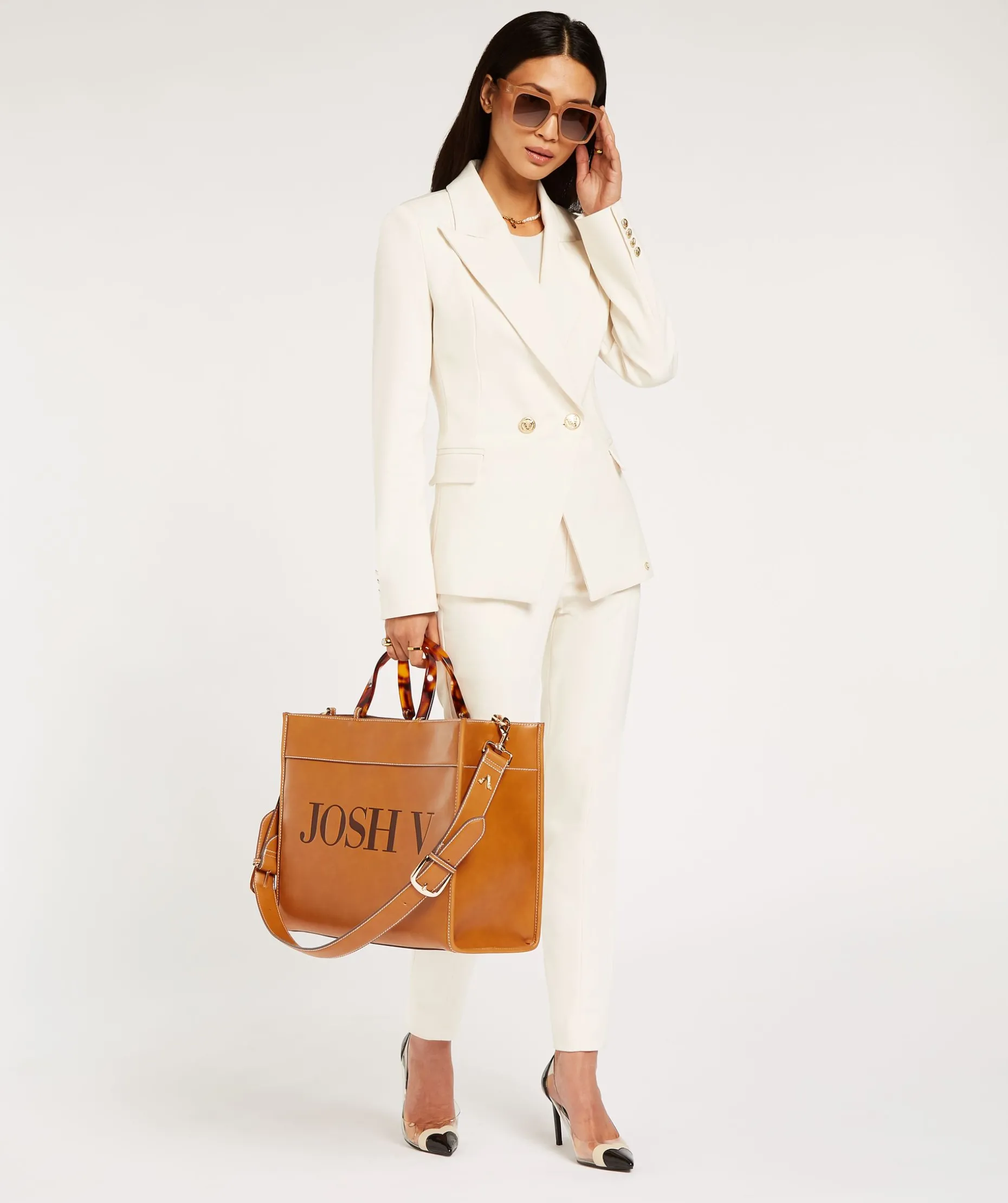 JV KRIS fitted pantalon - creme white