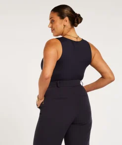 JV LINDE slim fit top - dark blue