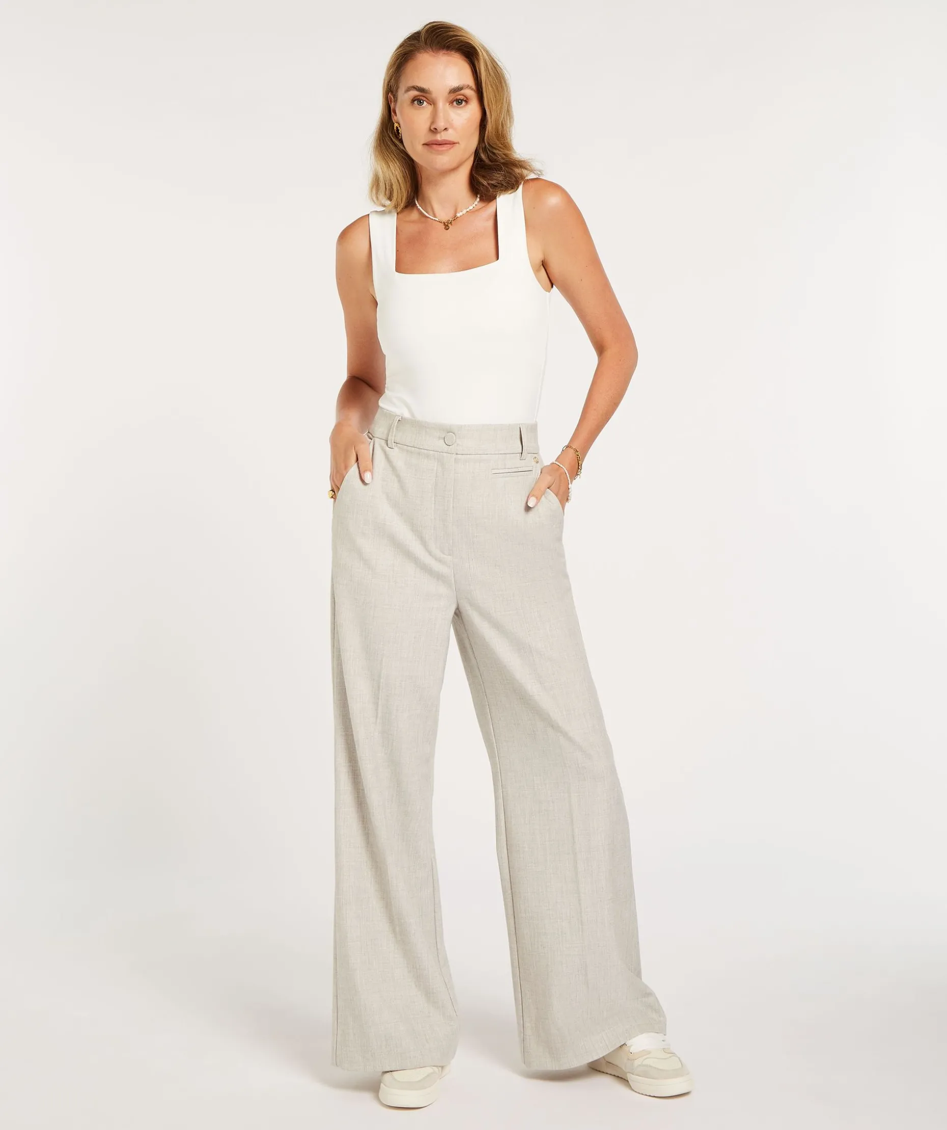 JV LINDE slim fit top - off white