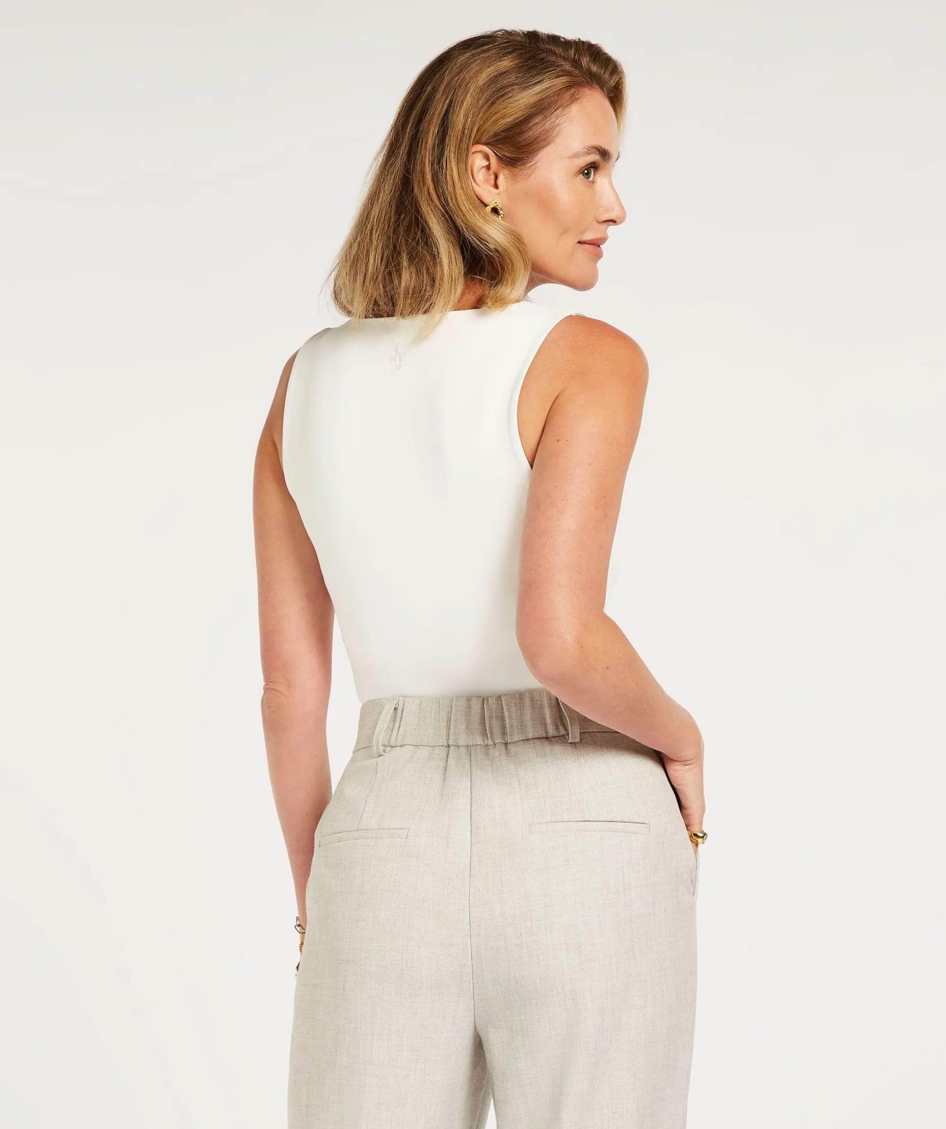JV LINDE slim fit top - off white