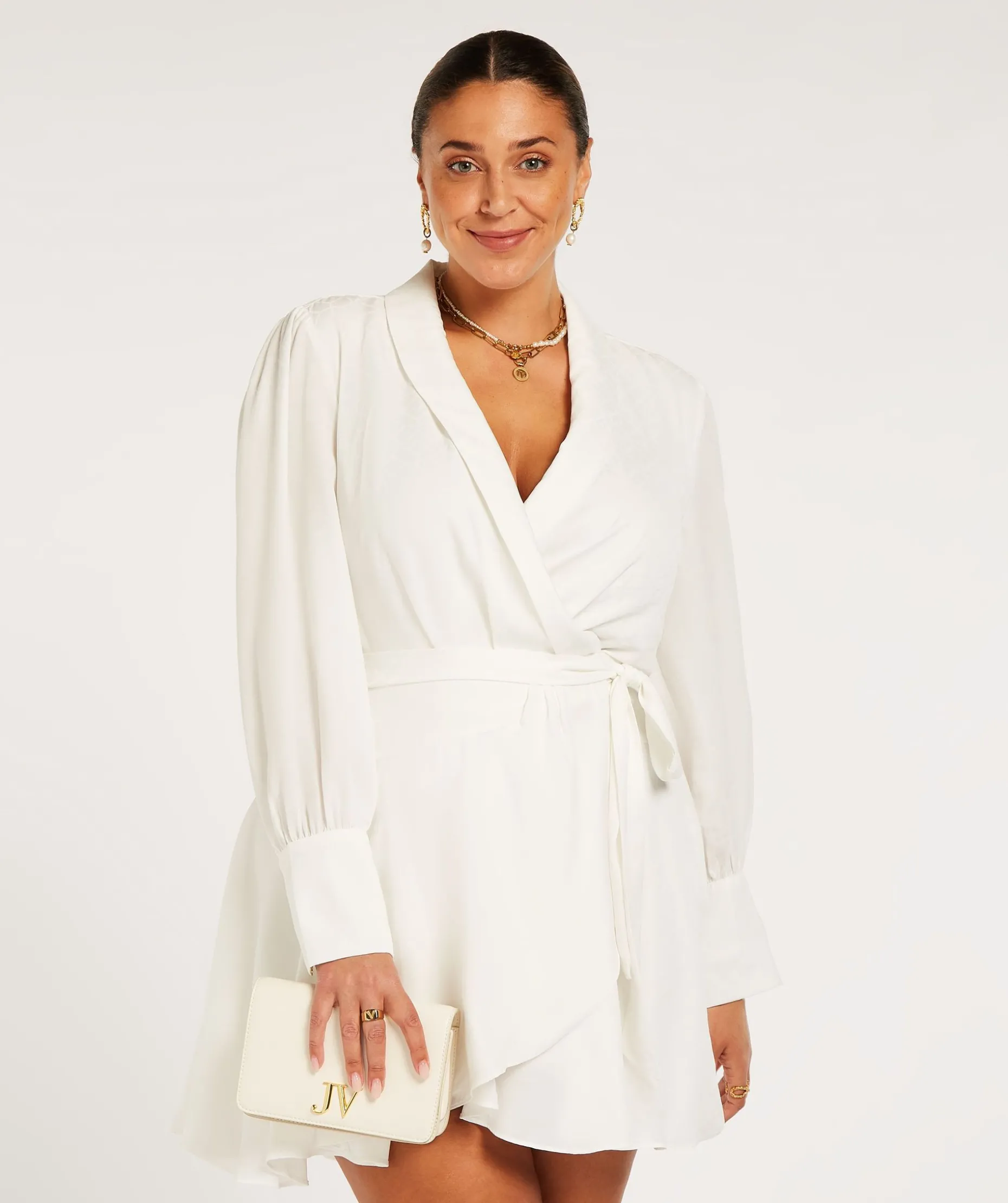 JV TAMAYA regular fit jurk met logo - off white