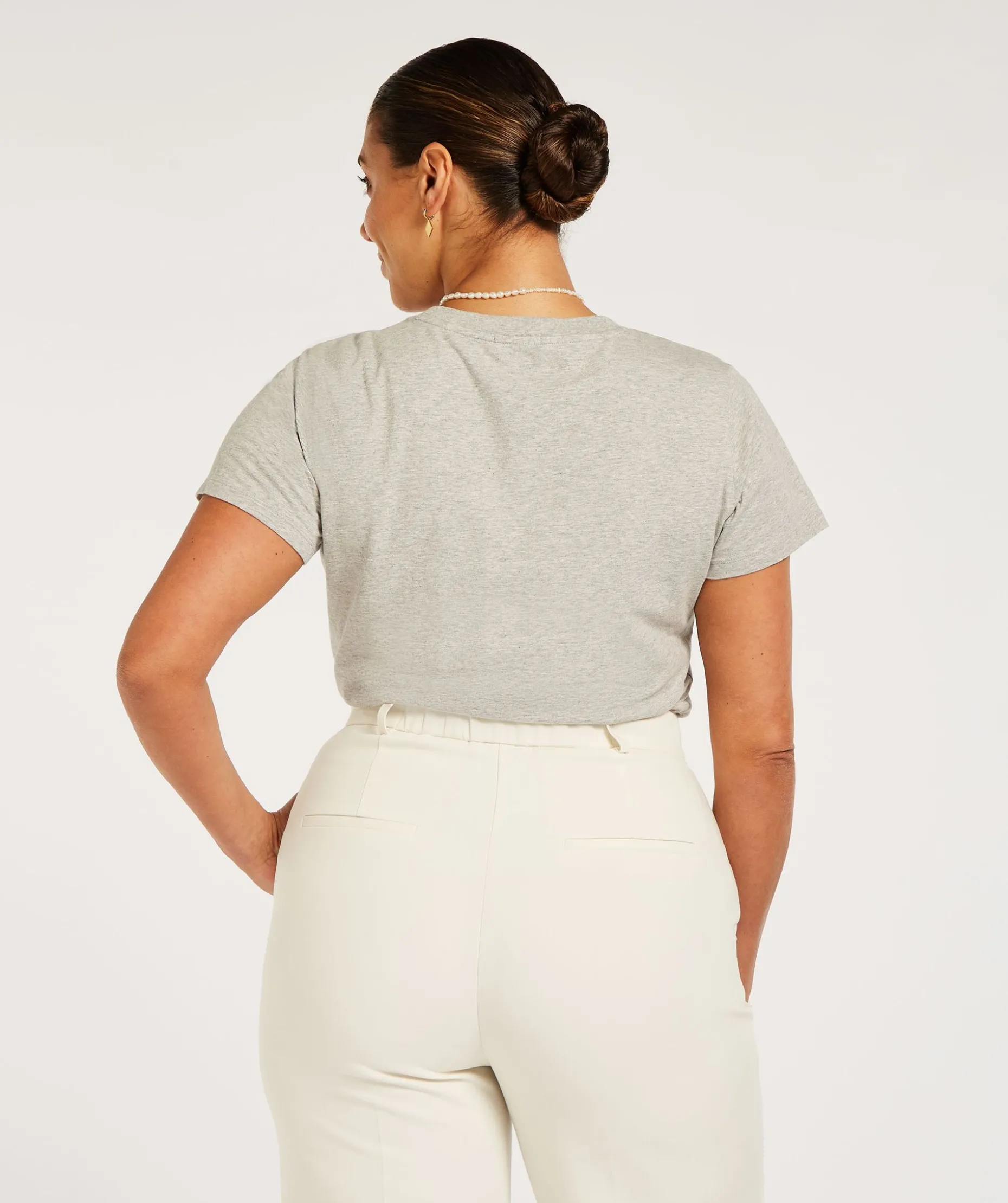 JV ZOE EMBROIDERY slim fit T-shirt - grey melange