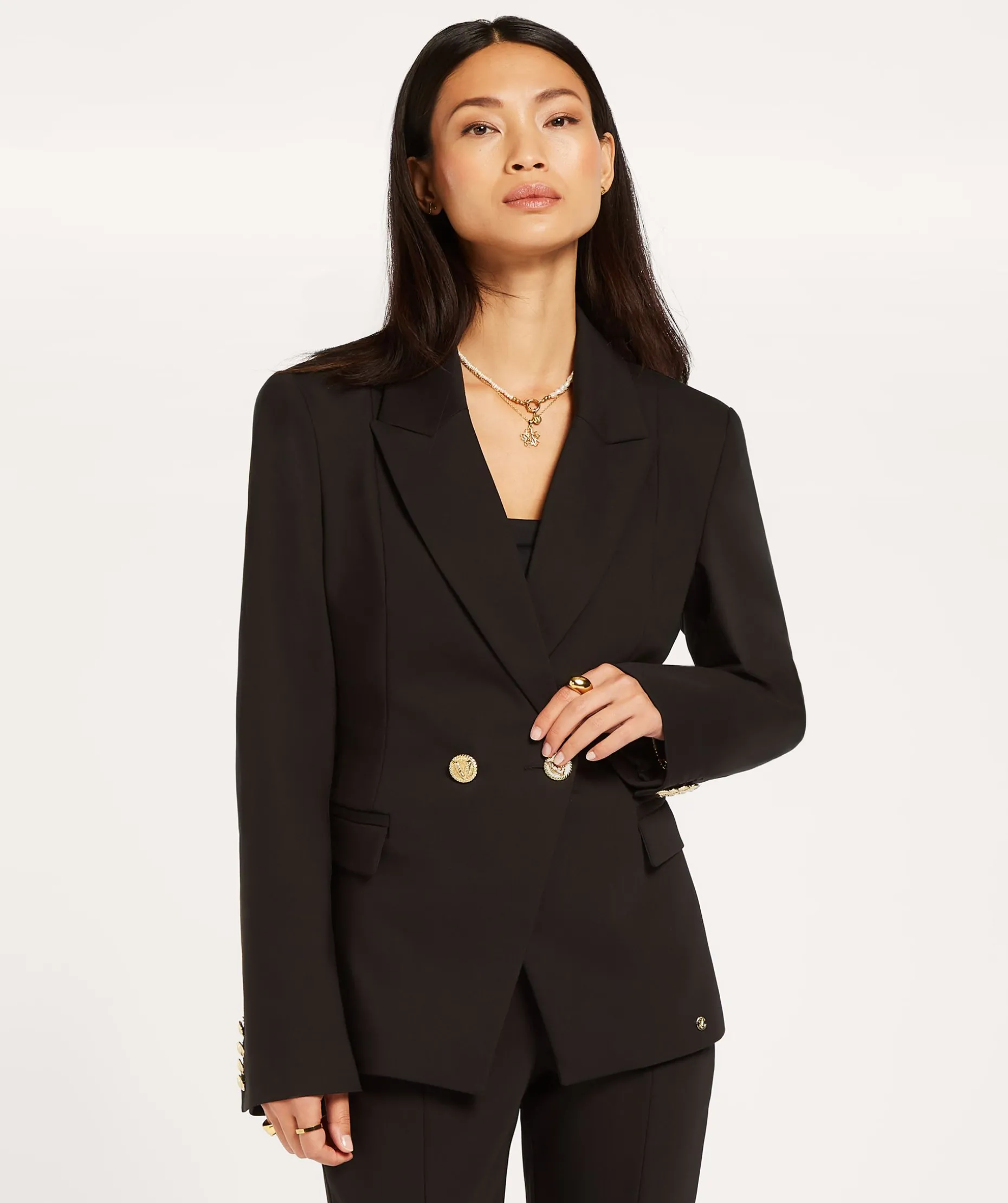 JV ZOYA getailleerde blazer - black