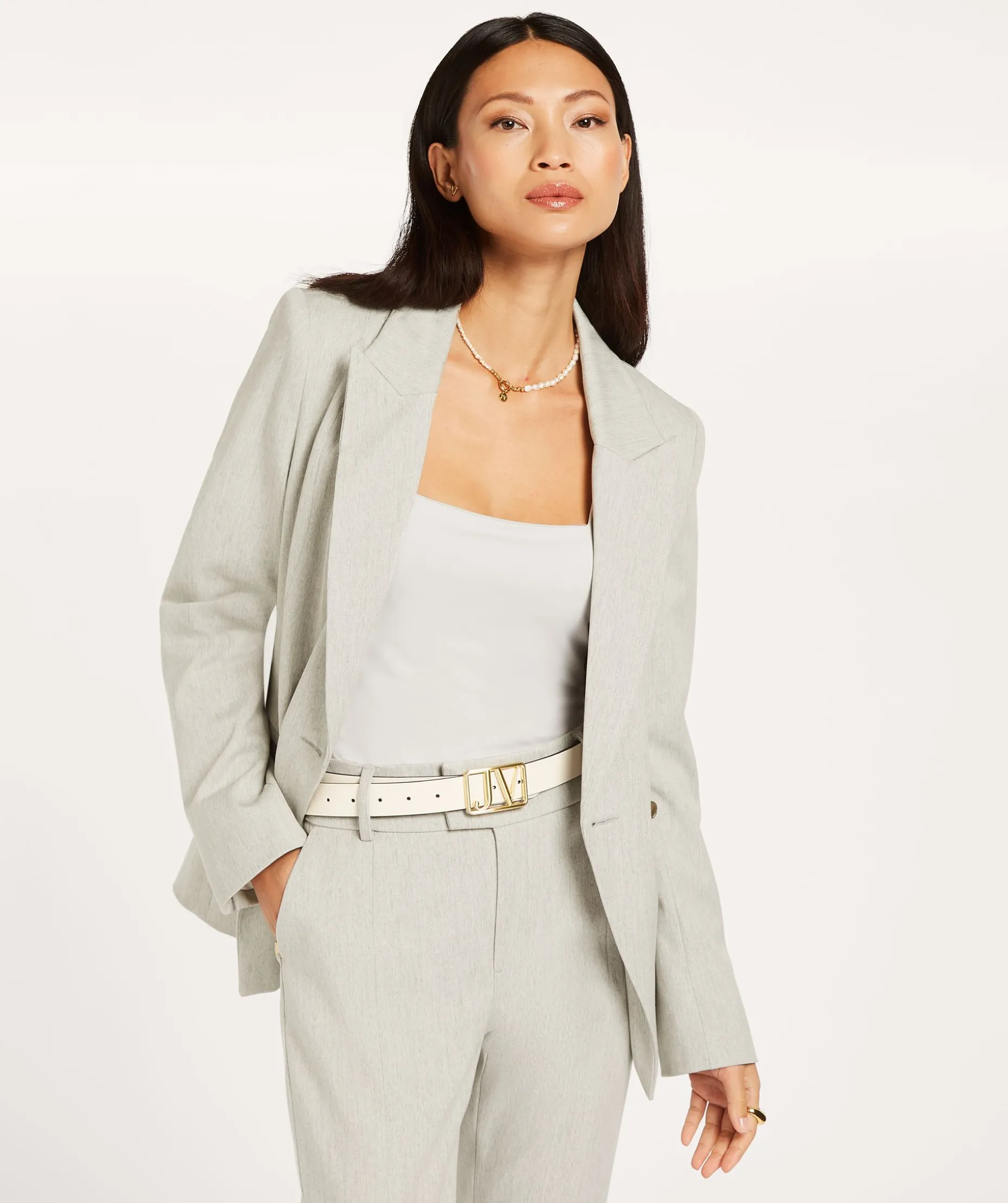 JV ZOYA getailleerde blazer - light grey melange