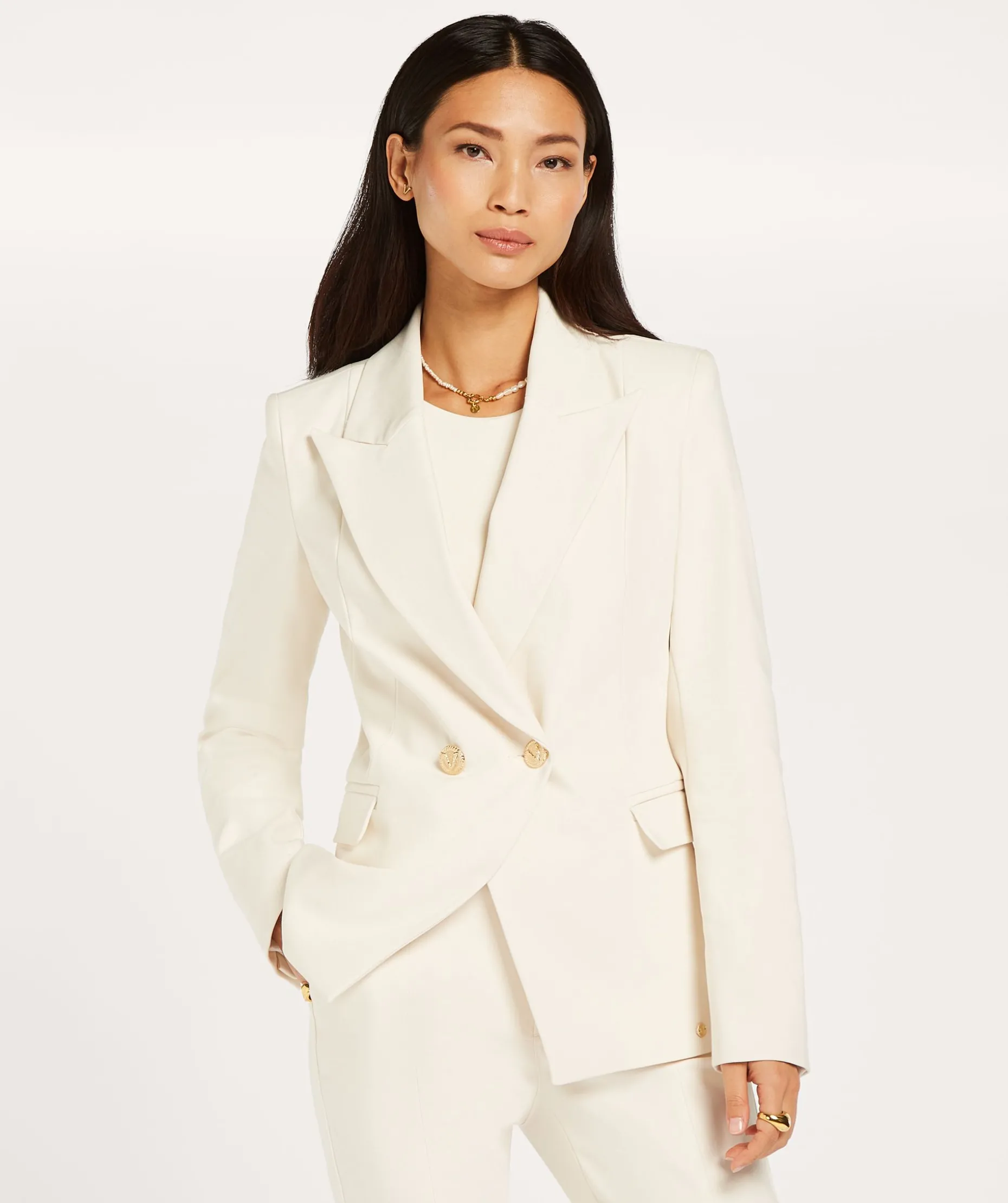 JV ZOYA getailleerde blazer - creme white