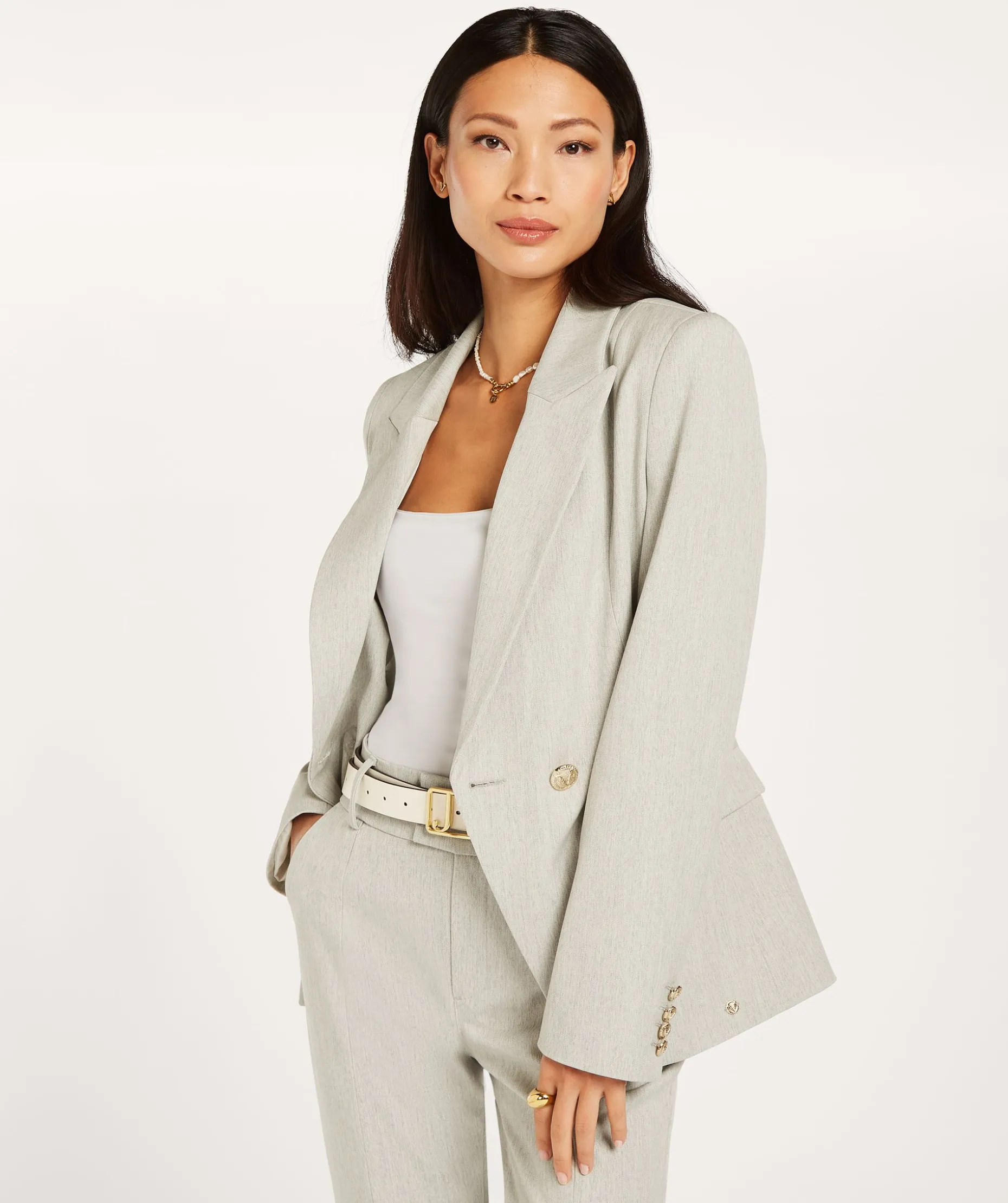 JV ZOYA getailleerde blazer - light grey melange