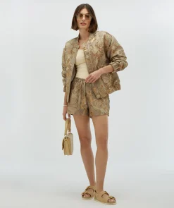 KELSEY oversized bomberjack met metallic details - dusty lilac gold