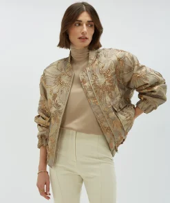 KELSEY oversized bomberjack met metallic details - dusty lilac gold