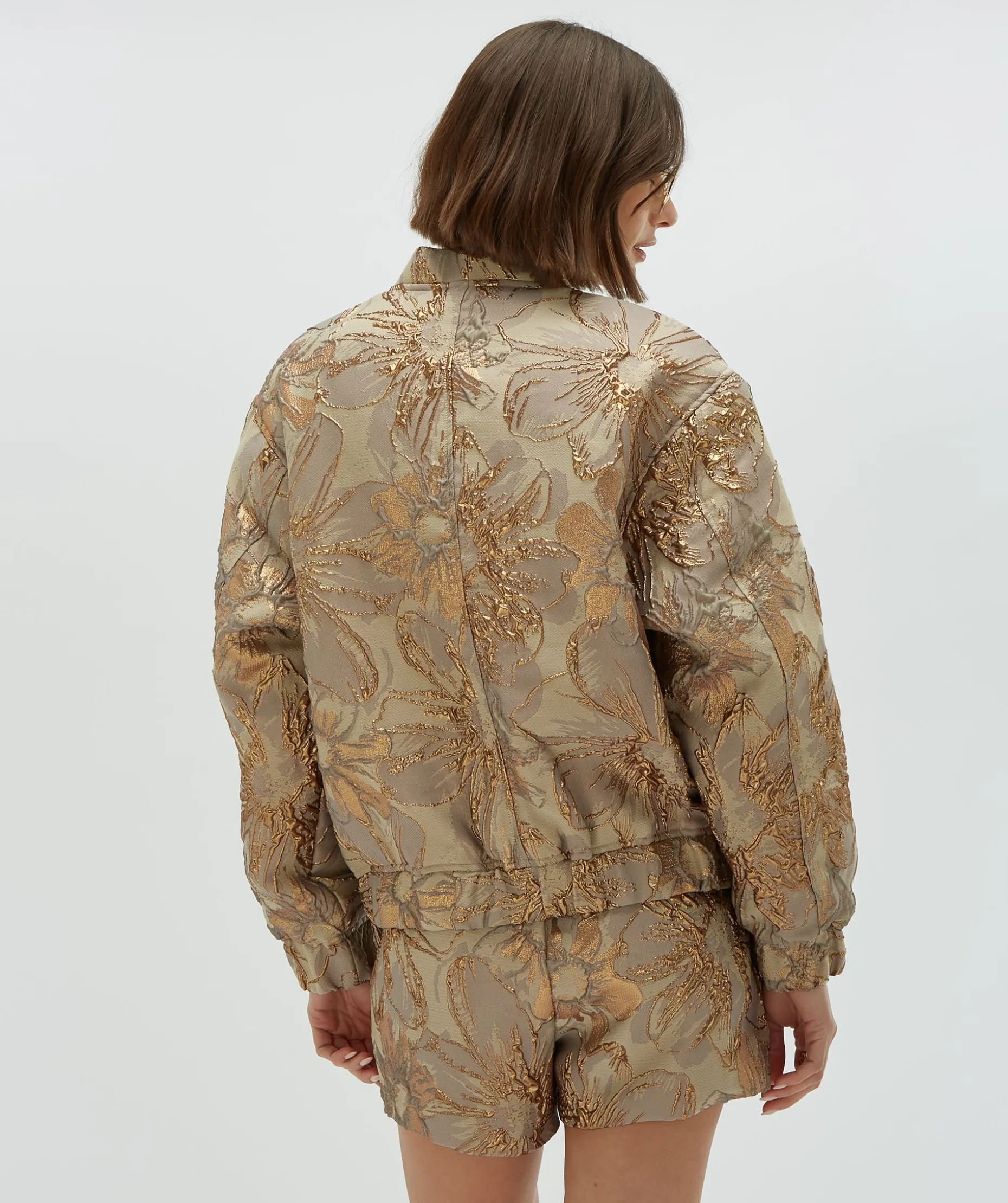 KELSEY oversized bomberjack met metallic details - dusty lilac gold