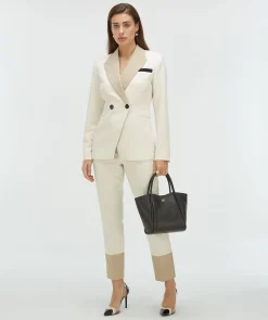 KENNY fitted blazer met contrast effect - ecru