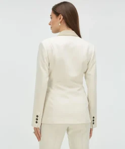 KENNY fitted blazer met contrast effect - ecru
