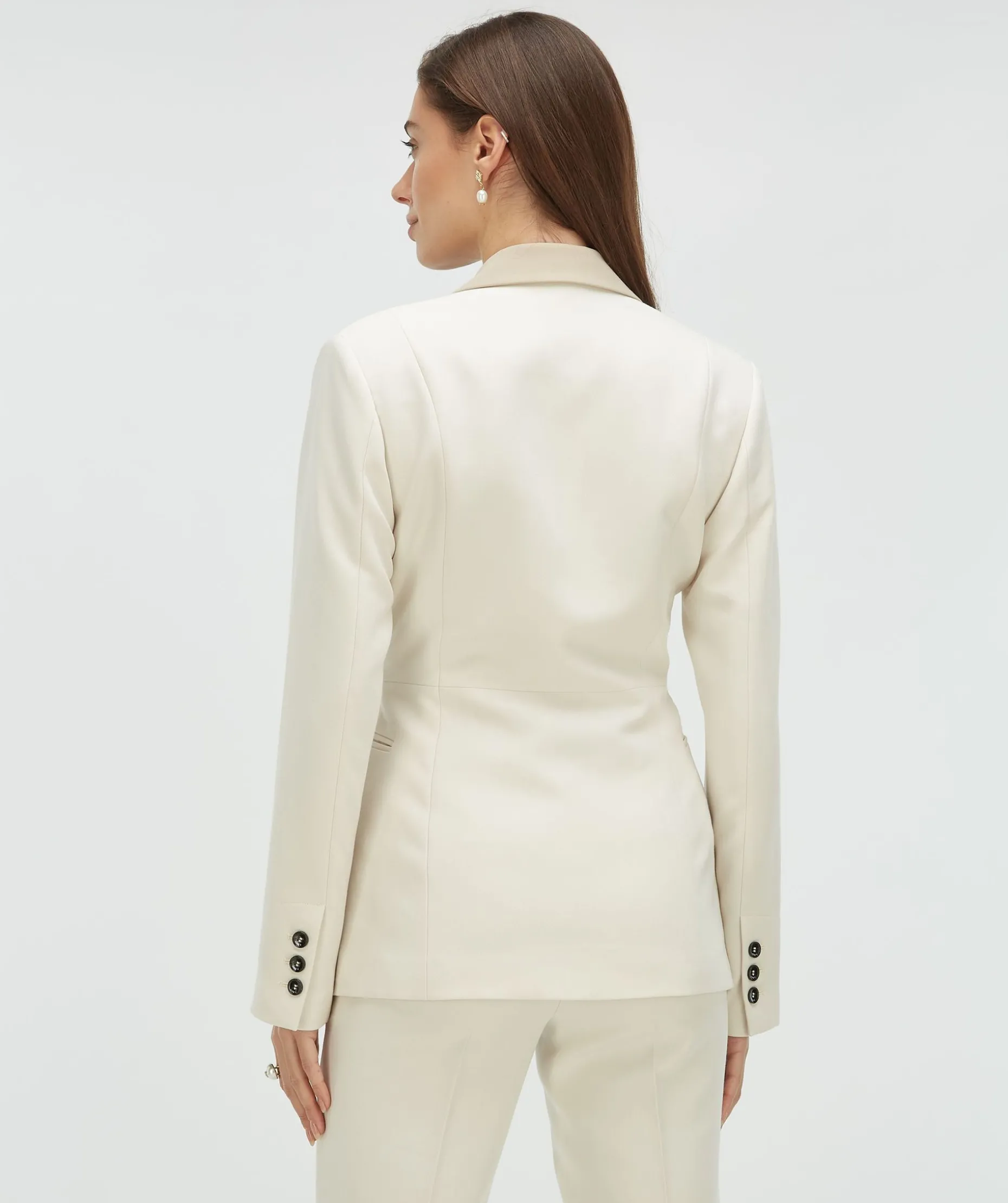 KENNY fitted blazer met contrast effect - ecru