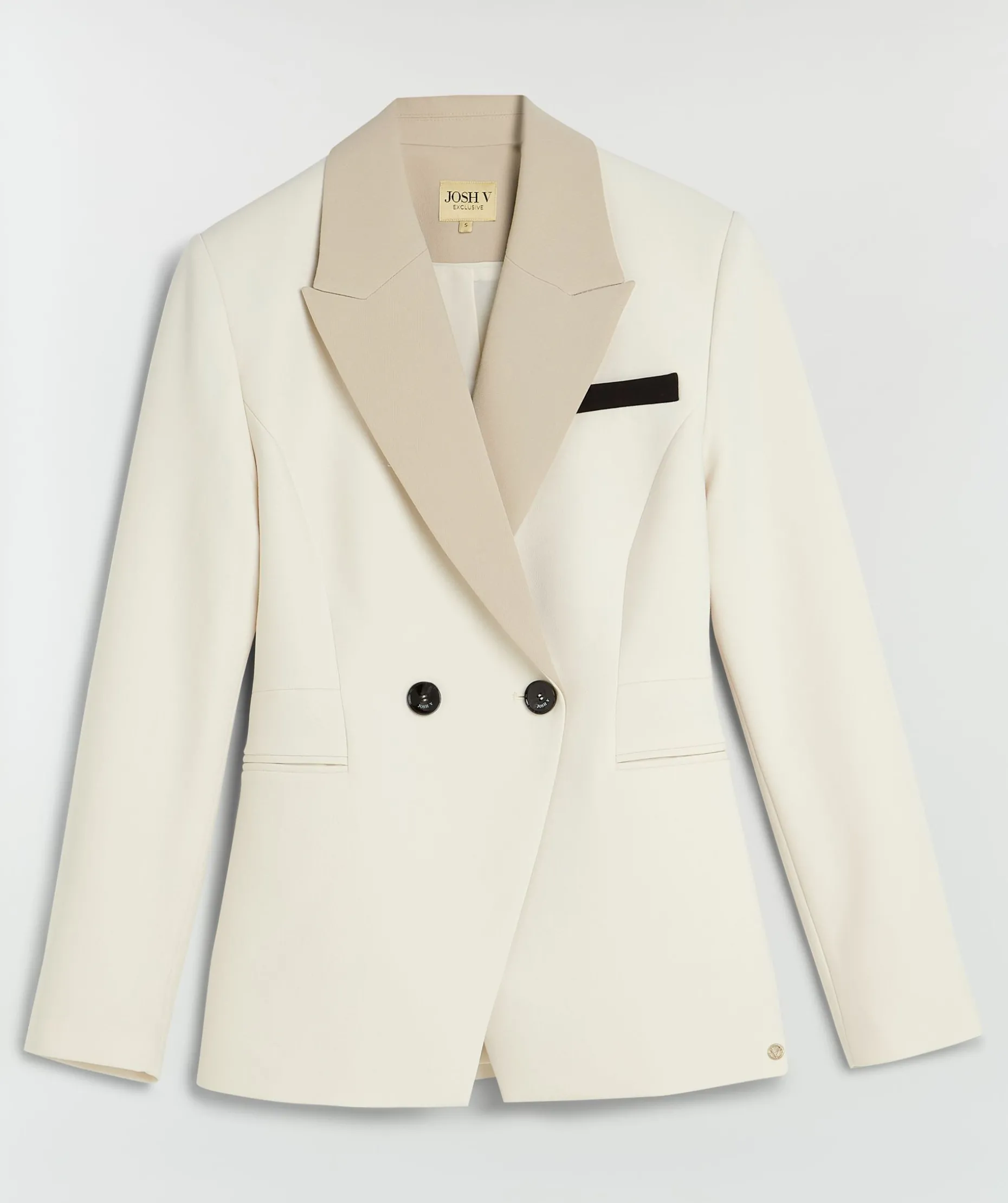 KENNY fitted blazer met contrast effect - ecru