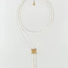 KENZIE verstelbare parelketting - antique gold