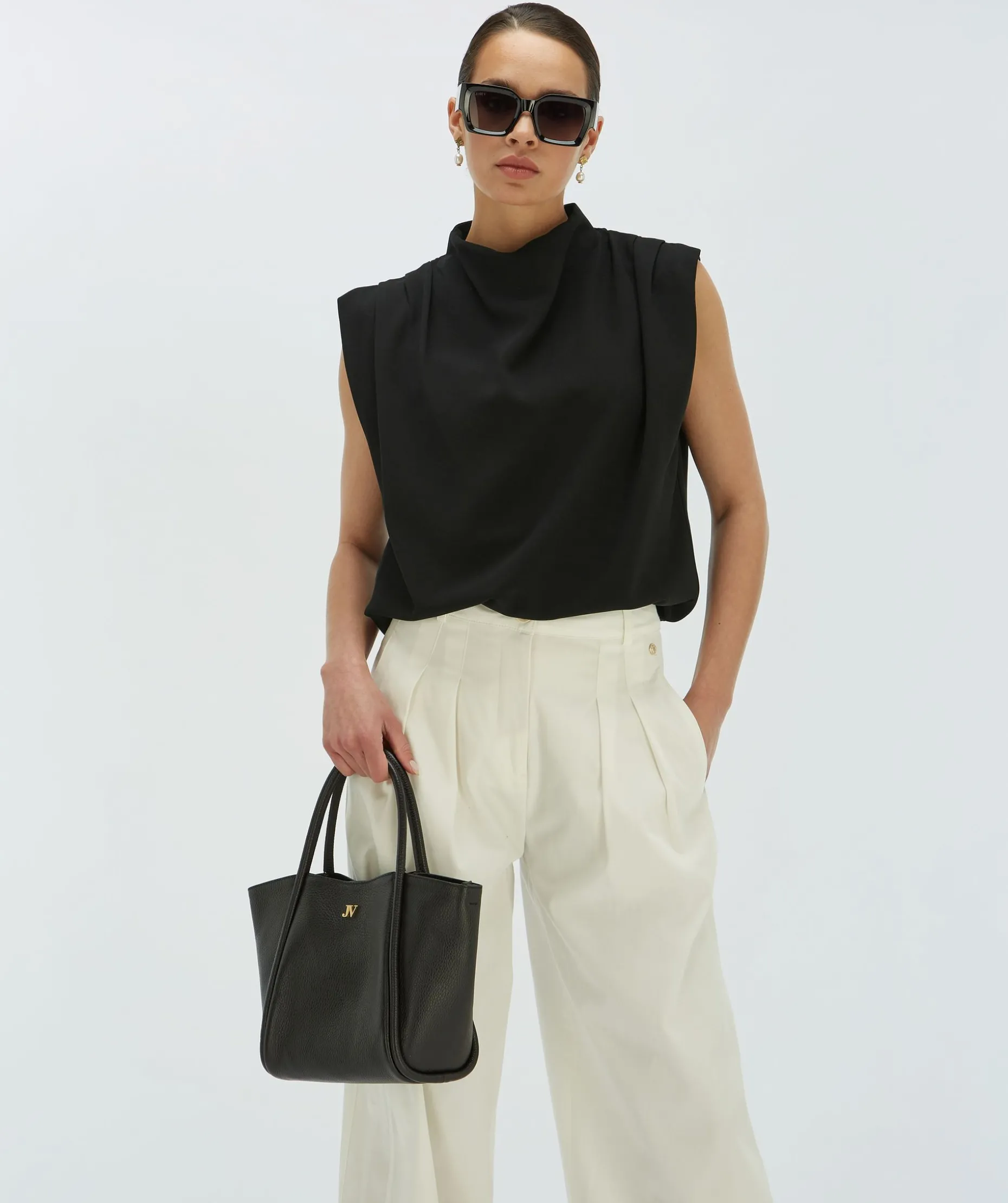 KIANA losvallende top - black