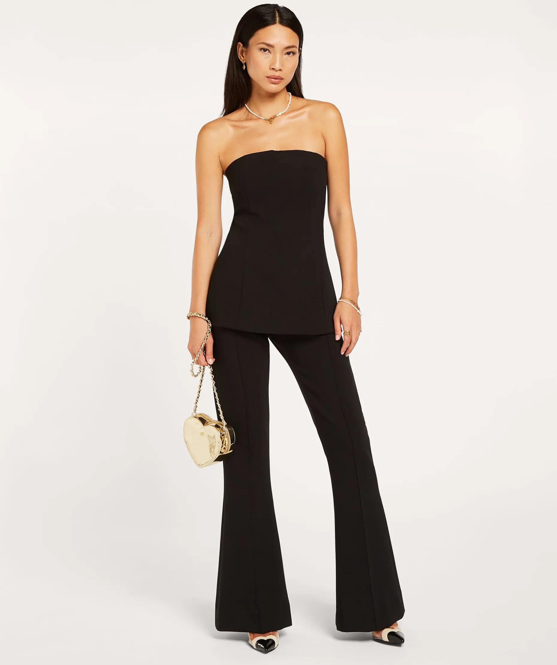 KIT fitted flared pantalon - black