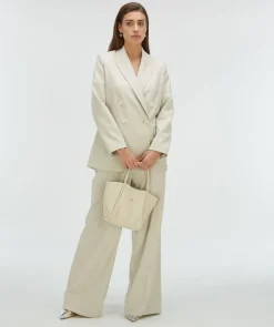 KYRIE wide leg pantalon - salt melange