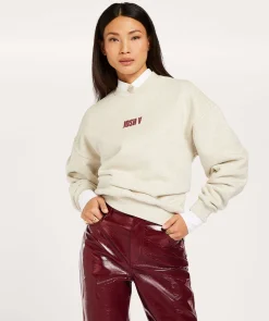 LENTHE regular fit sweater met logo - salt melange