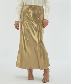 LEONA high waist fitted rok - gold